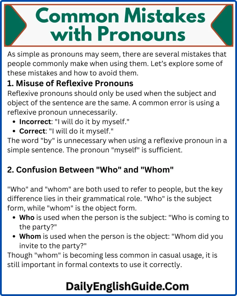 Common Mistakes with Pronouns