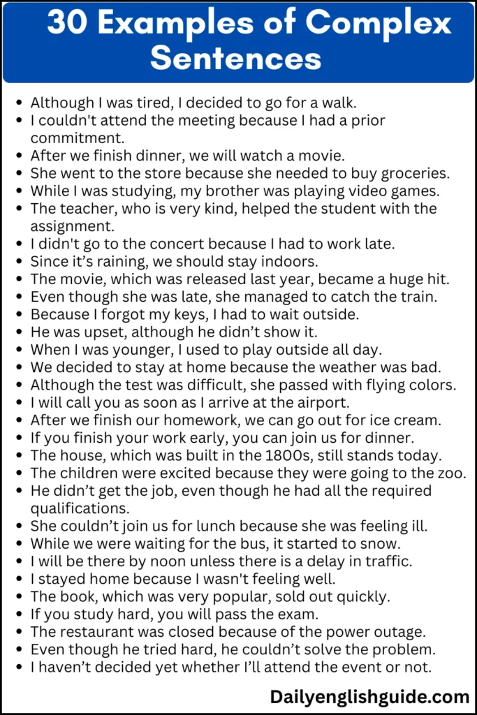 Types of Complex Sentences