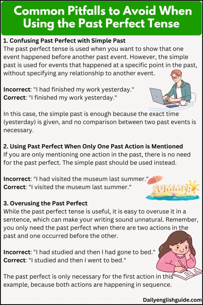 Common Pitfalls to Avoid When Using the Past Perfect Tense