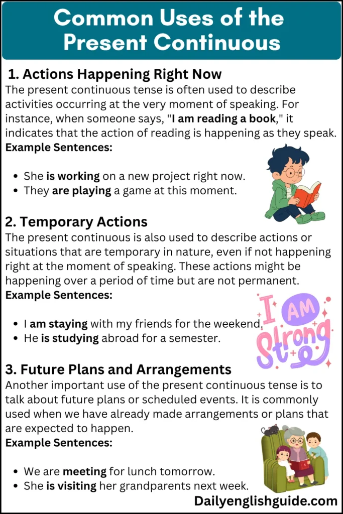 Common Uses of the Present Continuous