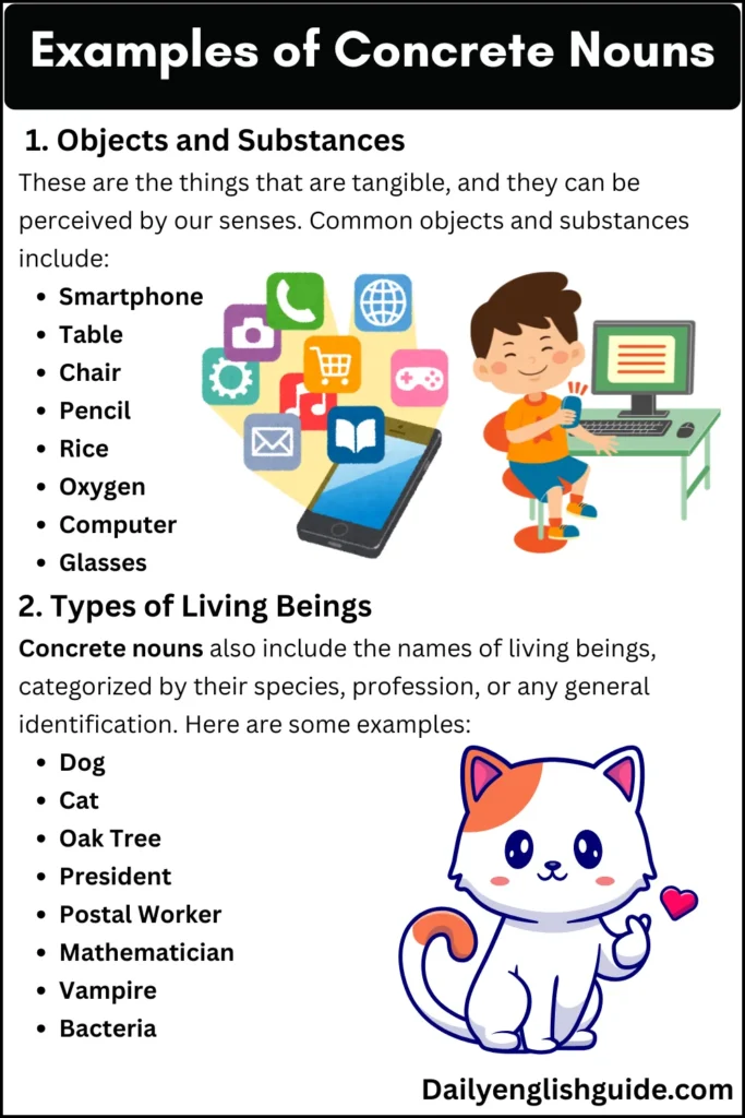 Examples of Concrete Nouns