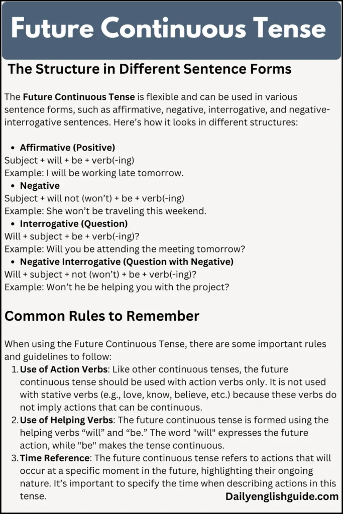 Future Continuous Tense
