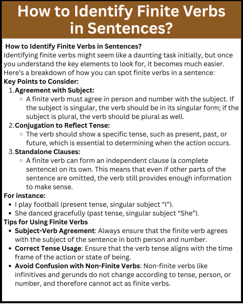 How to Identify Finite Verbs in Sentences