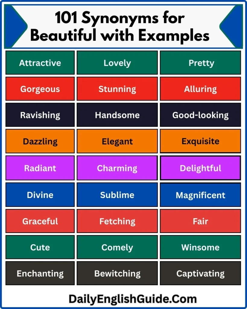 101 Synonyms for Beautiful with Examples 