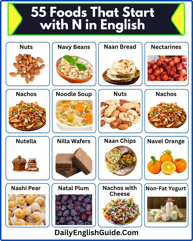 55 Foods That Start with N in English
