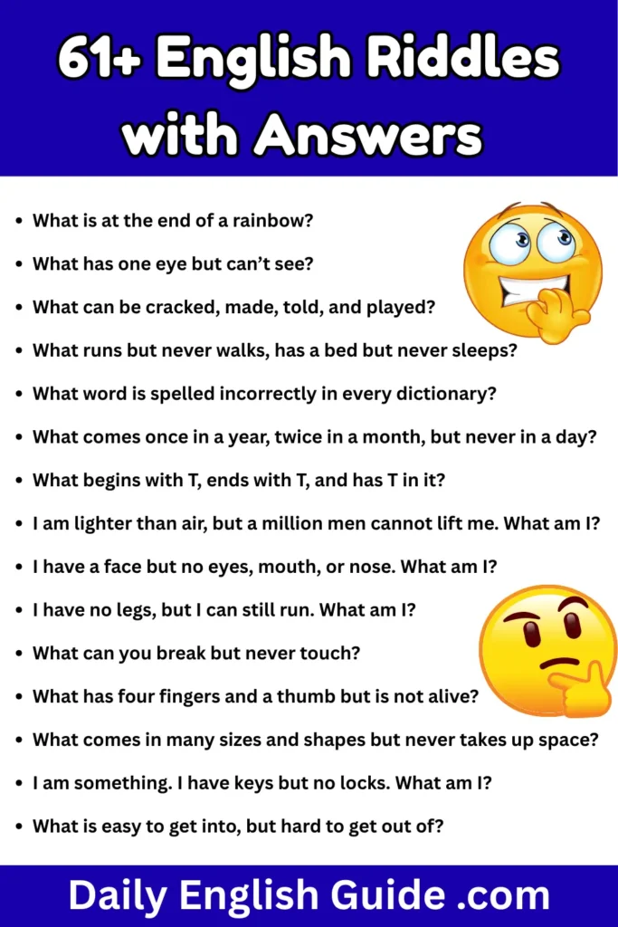 61+ English Riddles with Answers