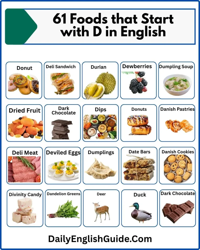 Foods that Start with D in English
