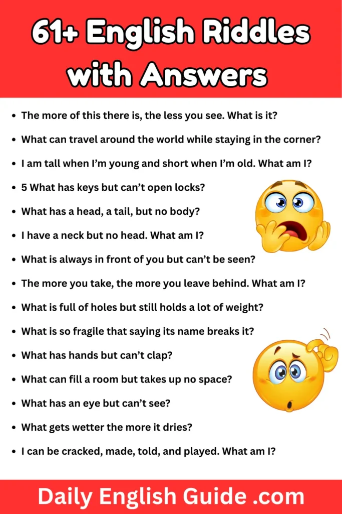 61+ English Riddles with Answers