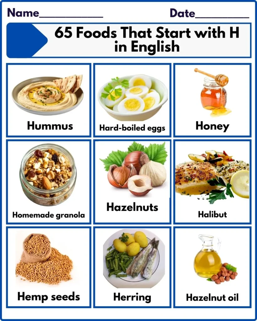 65 Foods That Start with H in English