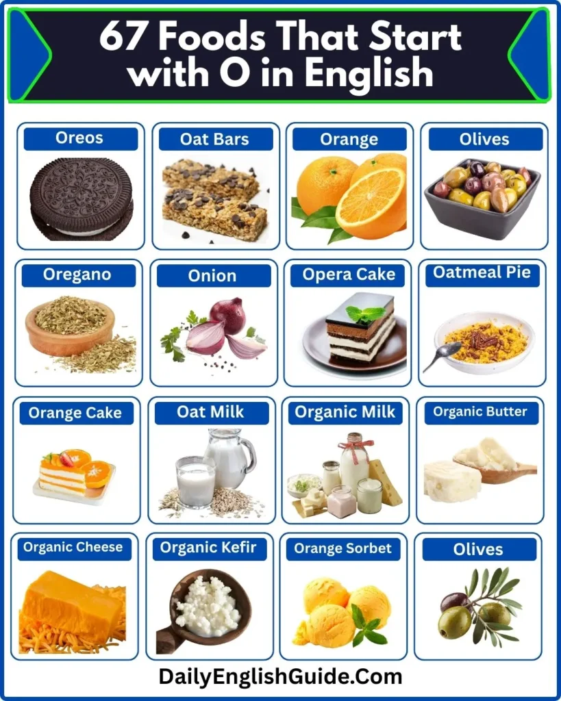 67 Foods That Start with O in English