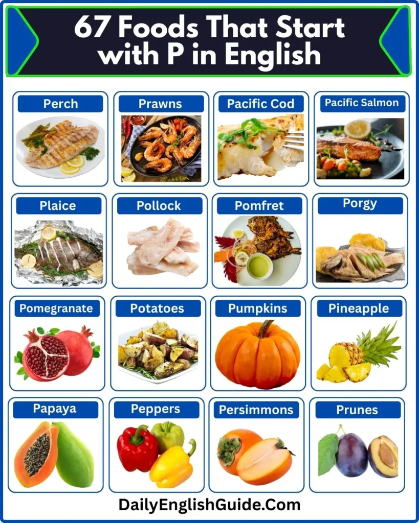 67 Foods That Start with P in English