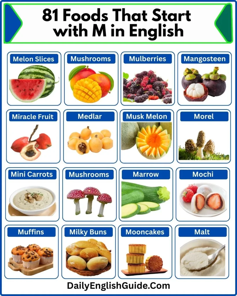 81 Foods That Start with M in English