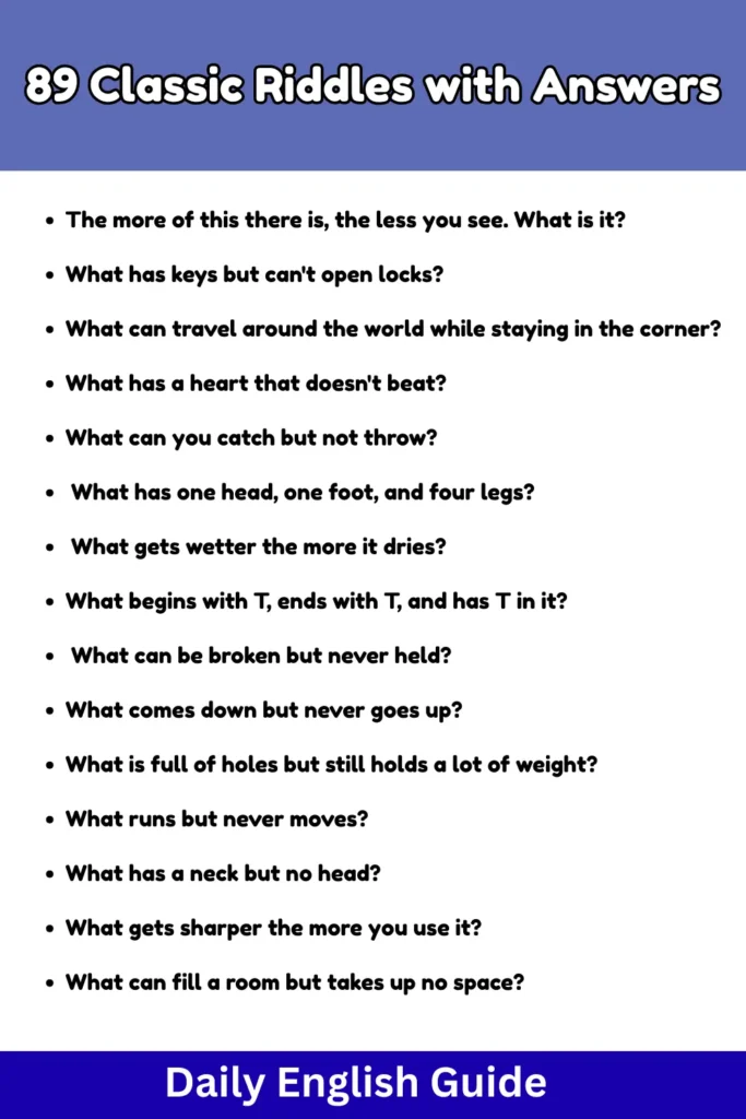 89 Classic Riddles with Answers