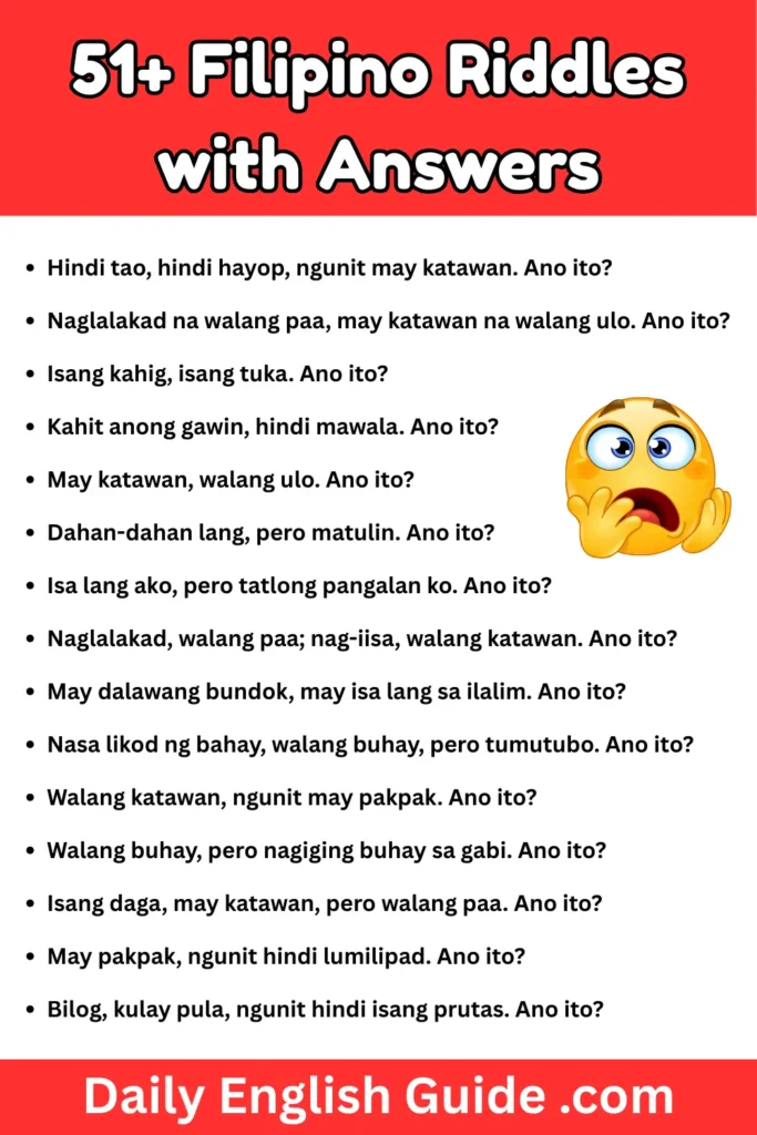 51+ Filipino Riddles with Answers