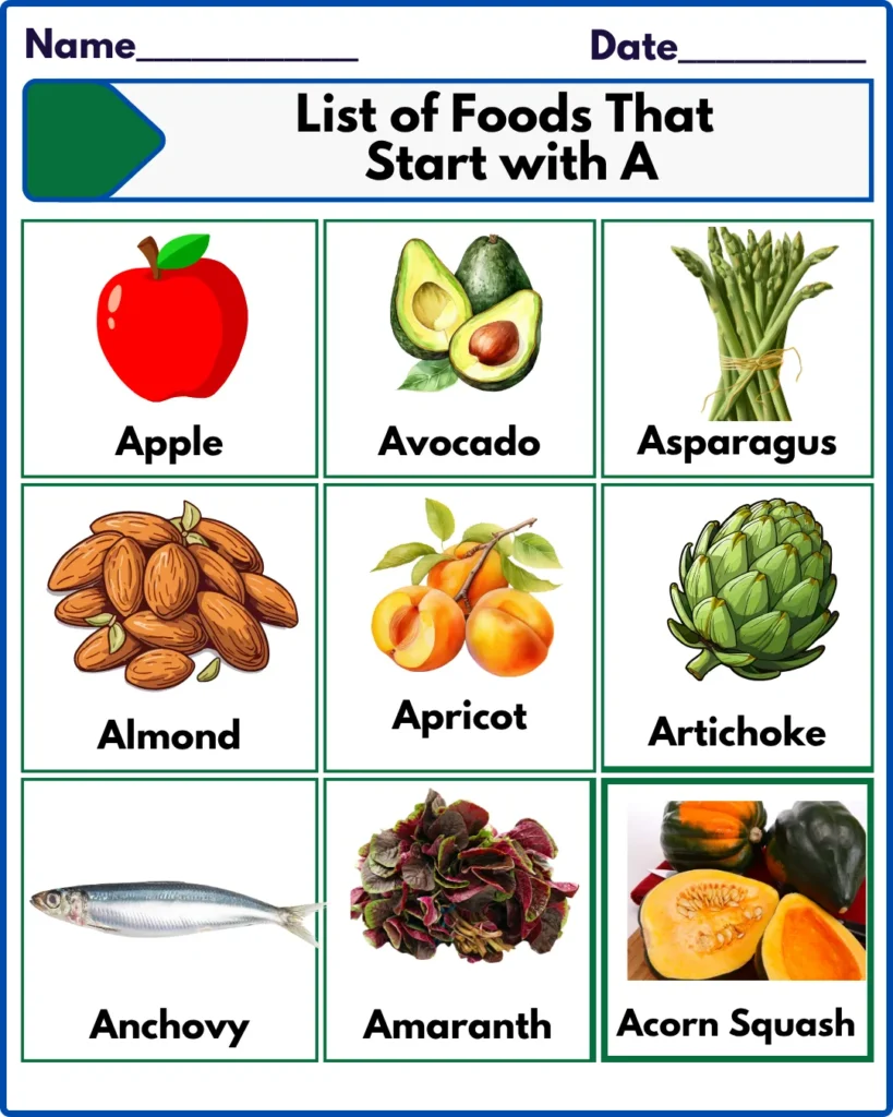 List of Foods That Start with A