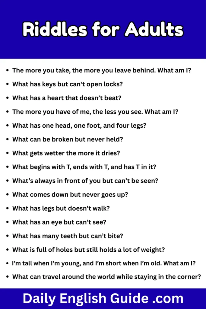 Riddles for Adults