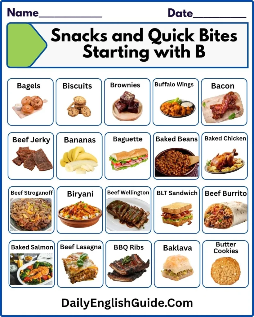 Foods that Start with B