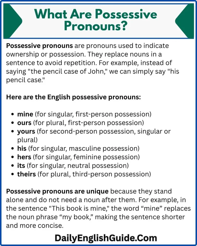 What Are Possessive Pronouns