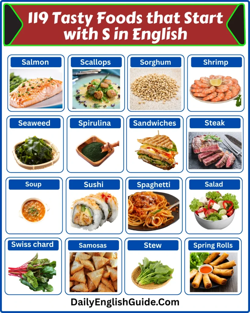Tasty Foods that Start with S in English
