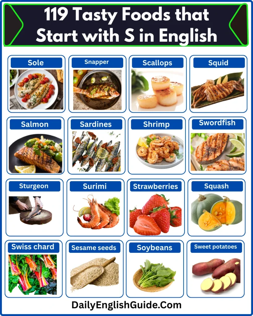 119 Tasty Foods that Start with S in English