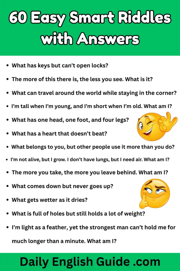 60 Easy Smart Riddles with Answers