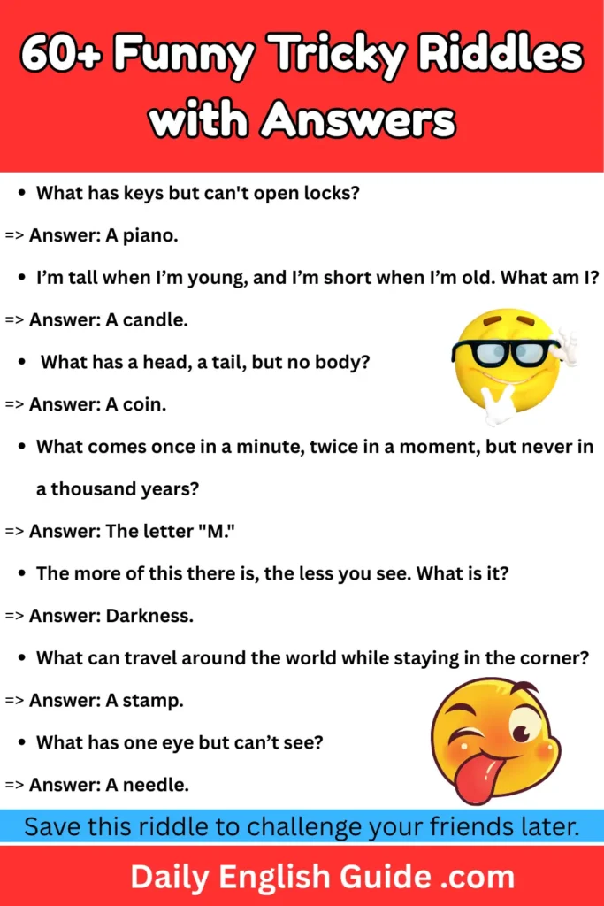 60+ Funny Tricky Riddles with Answers