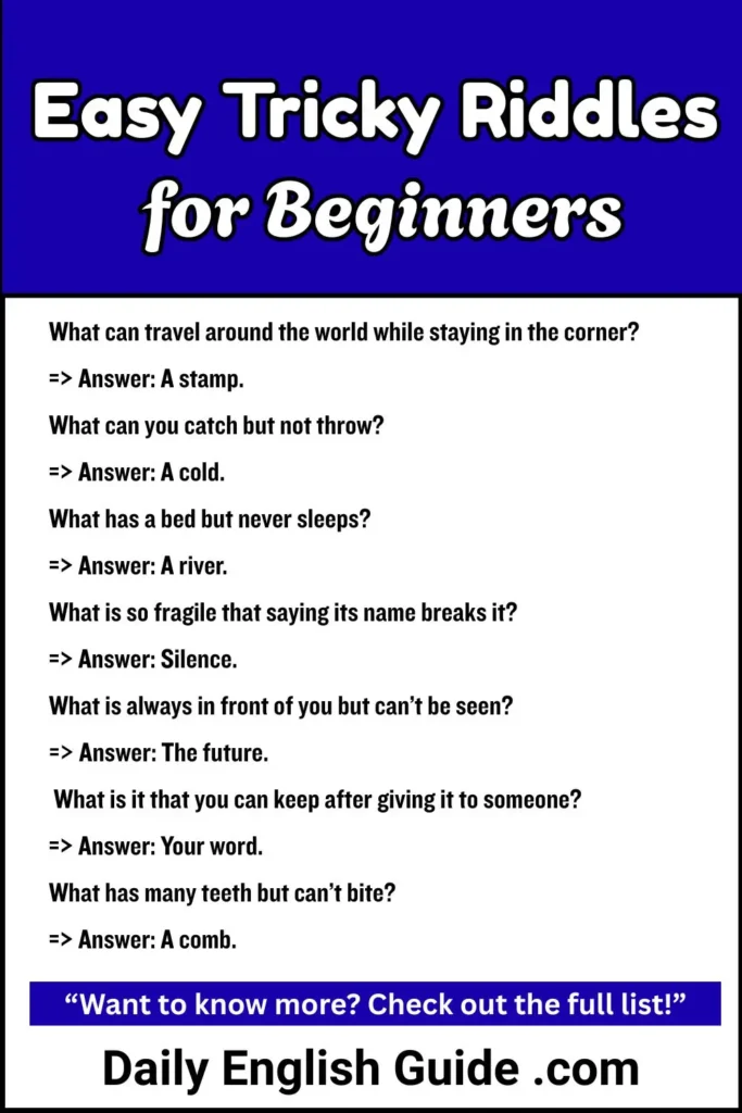 Easy Tricky Riddles for Beginners