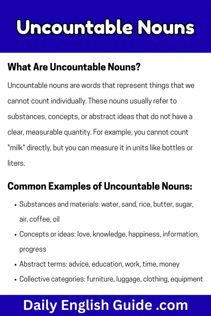 Uncountable Nouns
