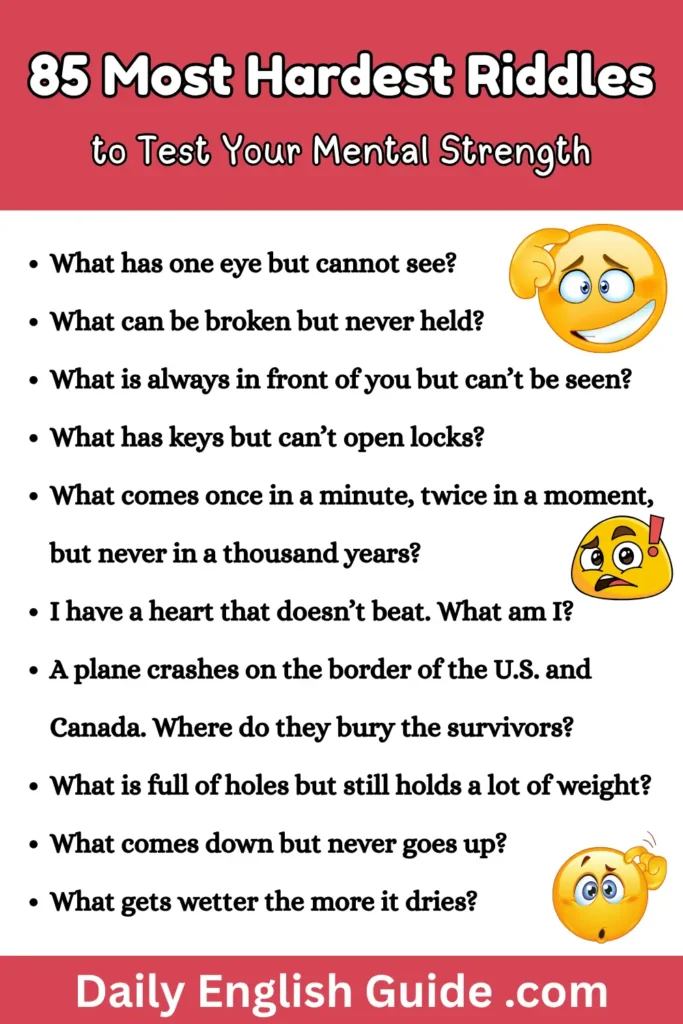 85 Most Hardest Riddles